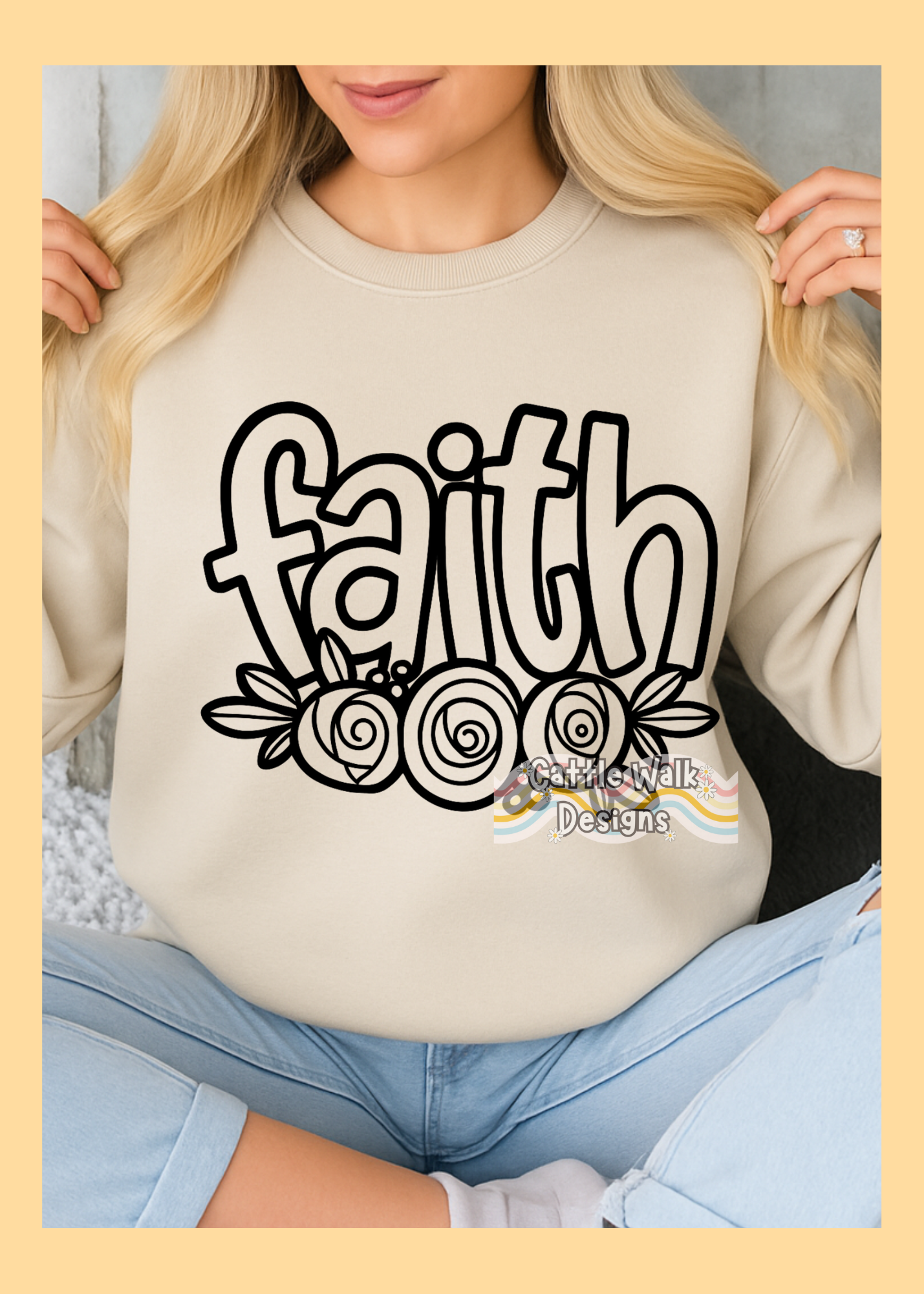 Faith SVG | Bold Christian Lettering with Floral Accent