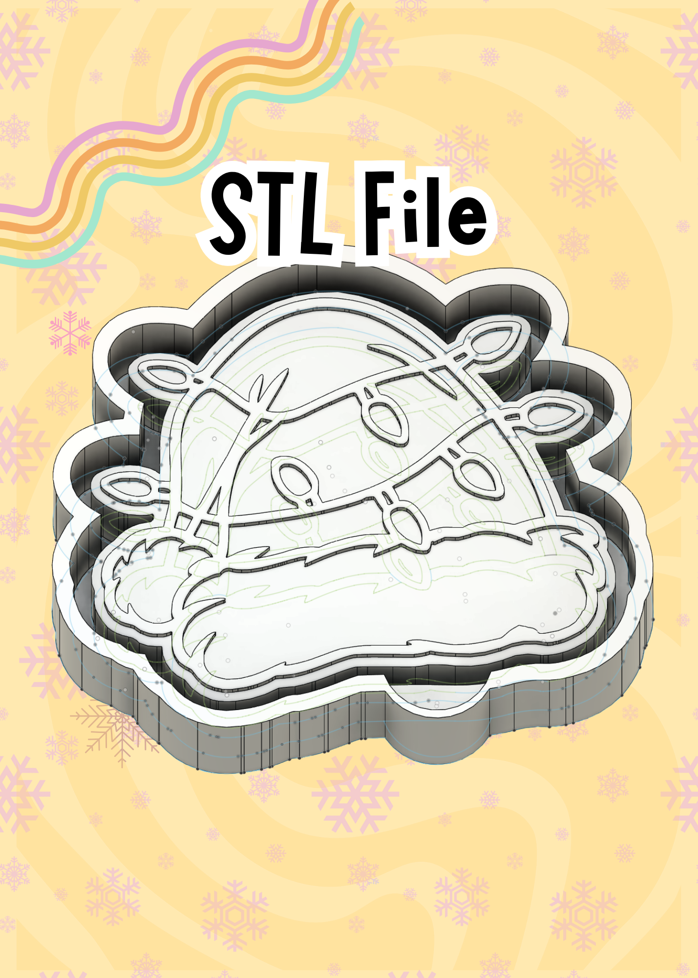 Festive Christmas Hat STL File - Holiday Freshie Mold Design
