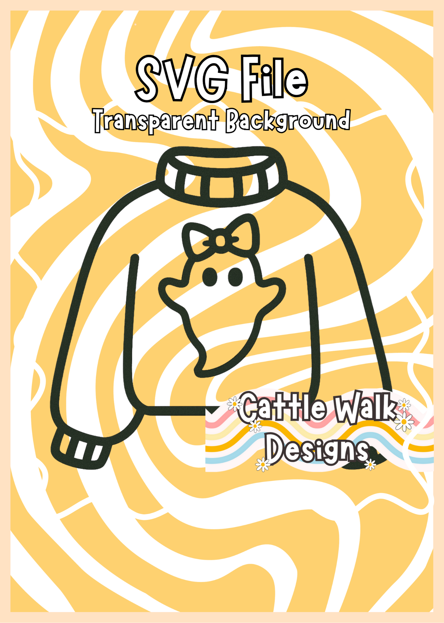 Sweater with Cute Ghost SVG File