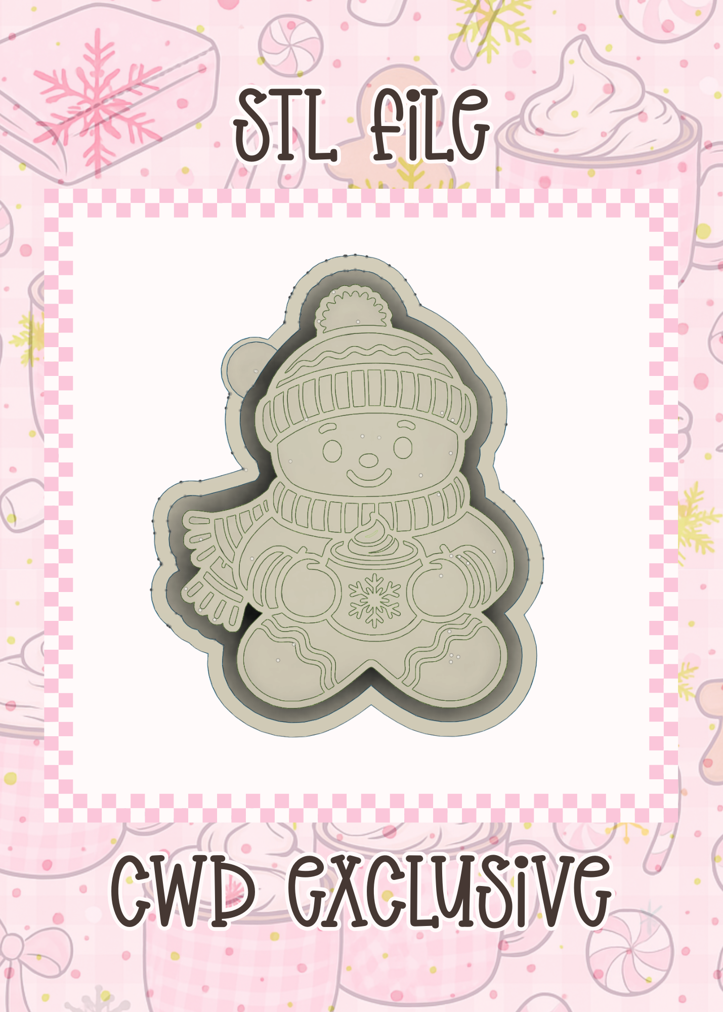 Gingerbread Hot Cocoas STL File