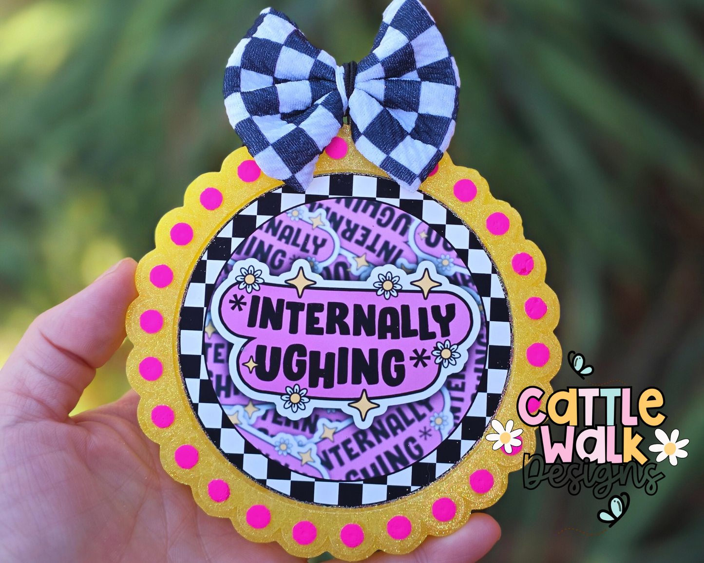 Internally Laughing Freshie – Funny Car Freshie – Strawberry Marshmallow Fluff Scent