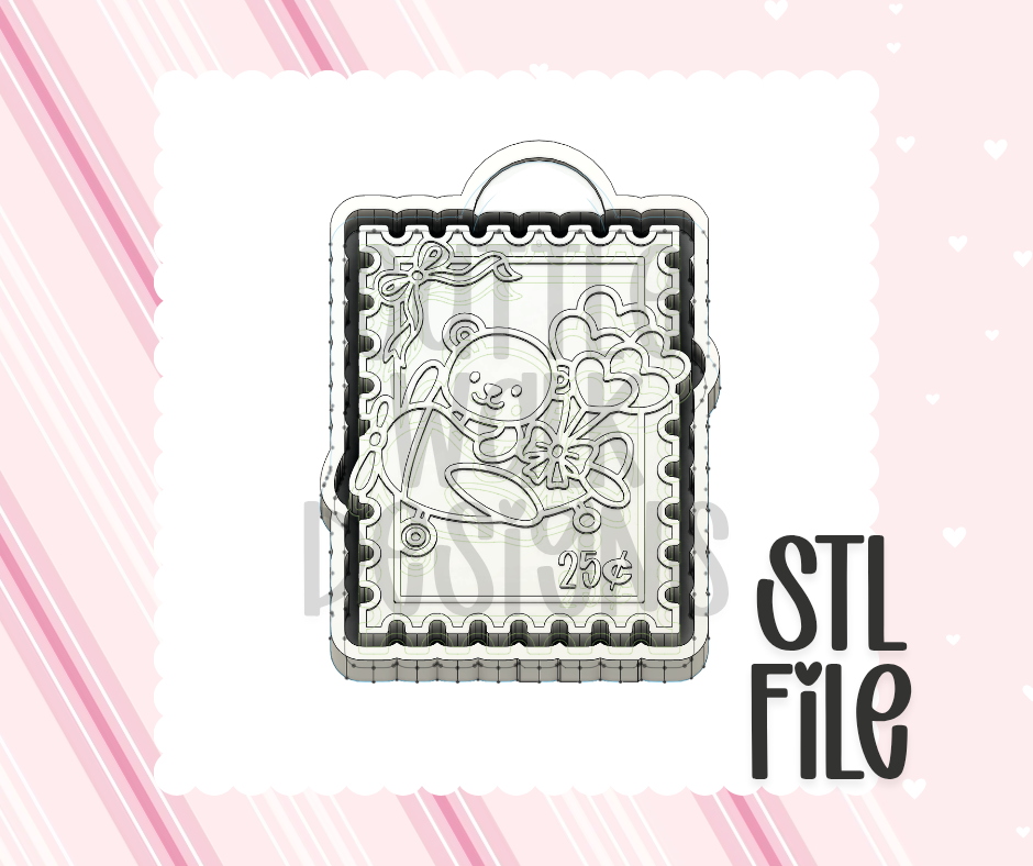Teddy Bear Stamp STL File | Chunky Bold Mold-Ready 3D Print Design