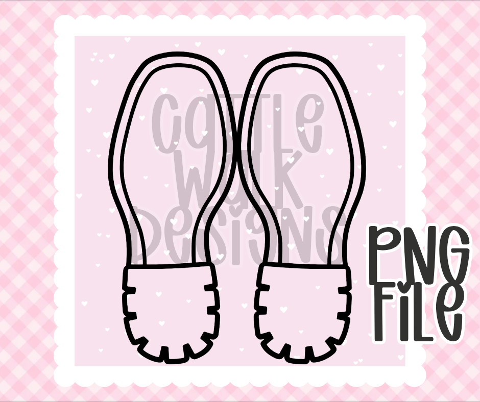 Boot Sole PNG | Cardstock Mold Design | Bold Black & White Outline | Freshie Craft PNG