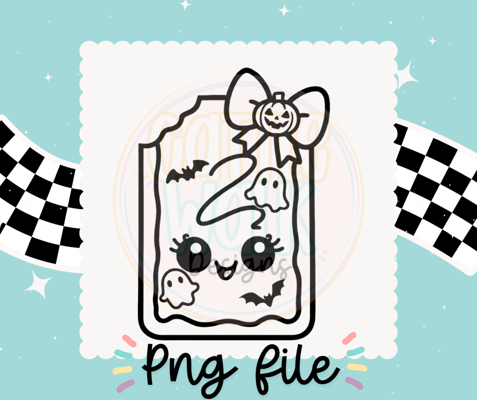 Halloween Ghost Pop Tart PNG | Spooky Cute Pop Tart PNG | Ghost & Bat Design | Digital Download