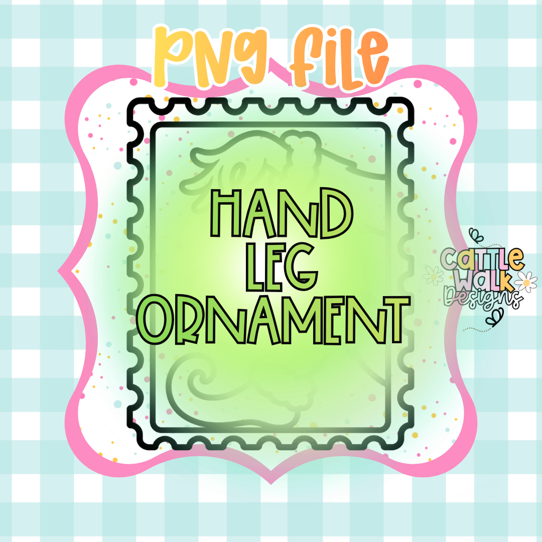 Christmas Handprint Ornament Stamp PNG | Kids Christmas Craft Digital Download | Handprint Sublimation PNG | Printable Design