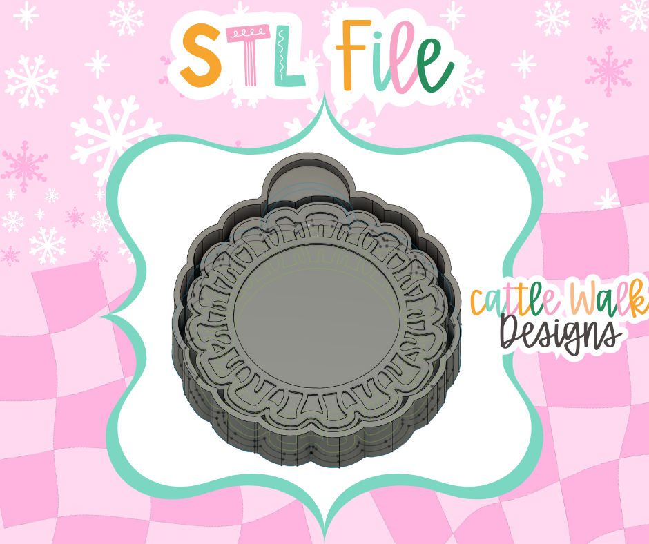 Ruffled Circle Cardstock Insert Freshie STL Mold File