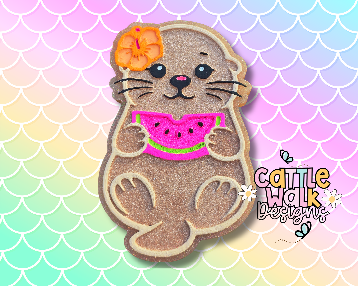 Watermelon Otter Freshie – Fruit Loops Scent – Ready to Ship Car Freshie