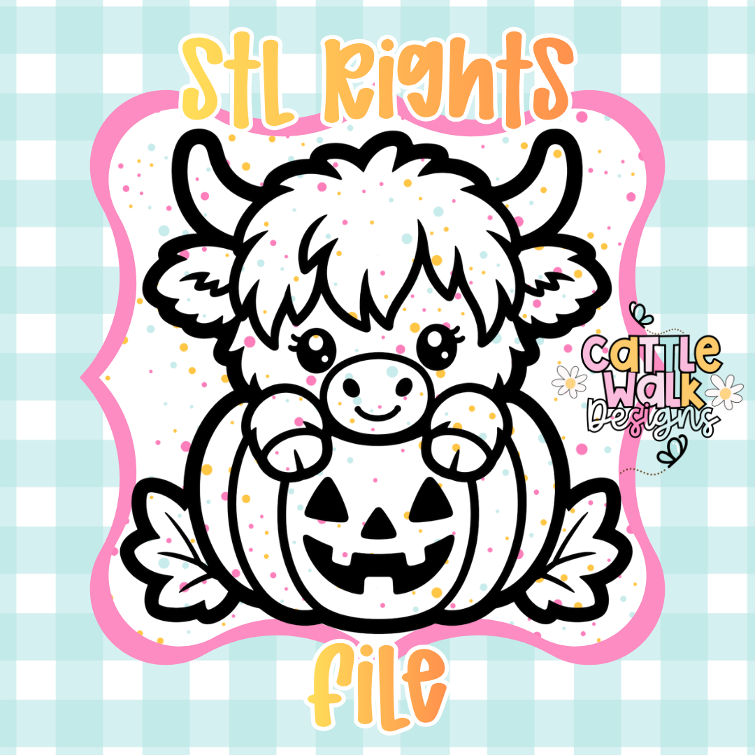 STL Rights File | Highland Pumpkin Peeker | Commercial STL License for Mold Makers & Designers