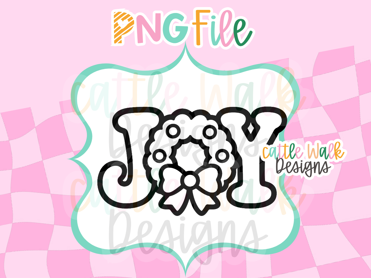 JOY Christmas Wreath PNG | Christmas Freshie Design | Holiday PNG