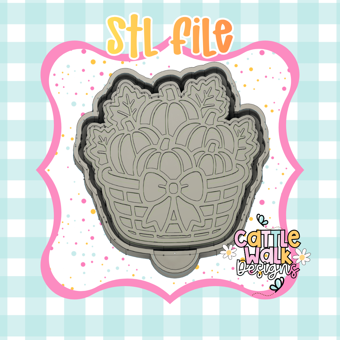 Pumpkin Basket Freshie Mold Housing STL File | Fall Basket STL | Digital Download | 3D Printable Mold Housing