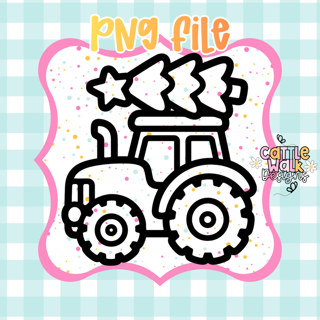 Cute Christmas Tractor PNG | Farm Christmas Digital Download | Holiday Sublimation PNG | Printable Design