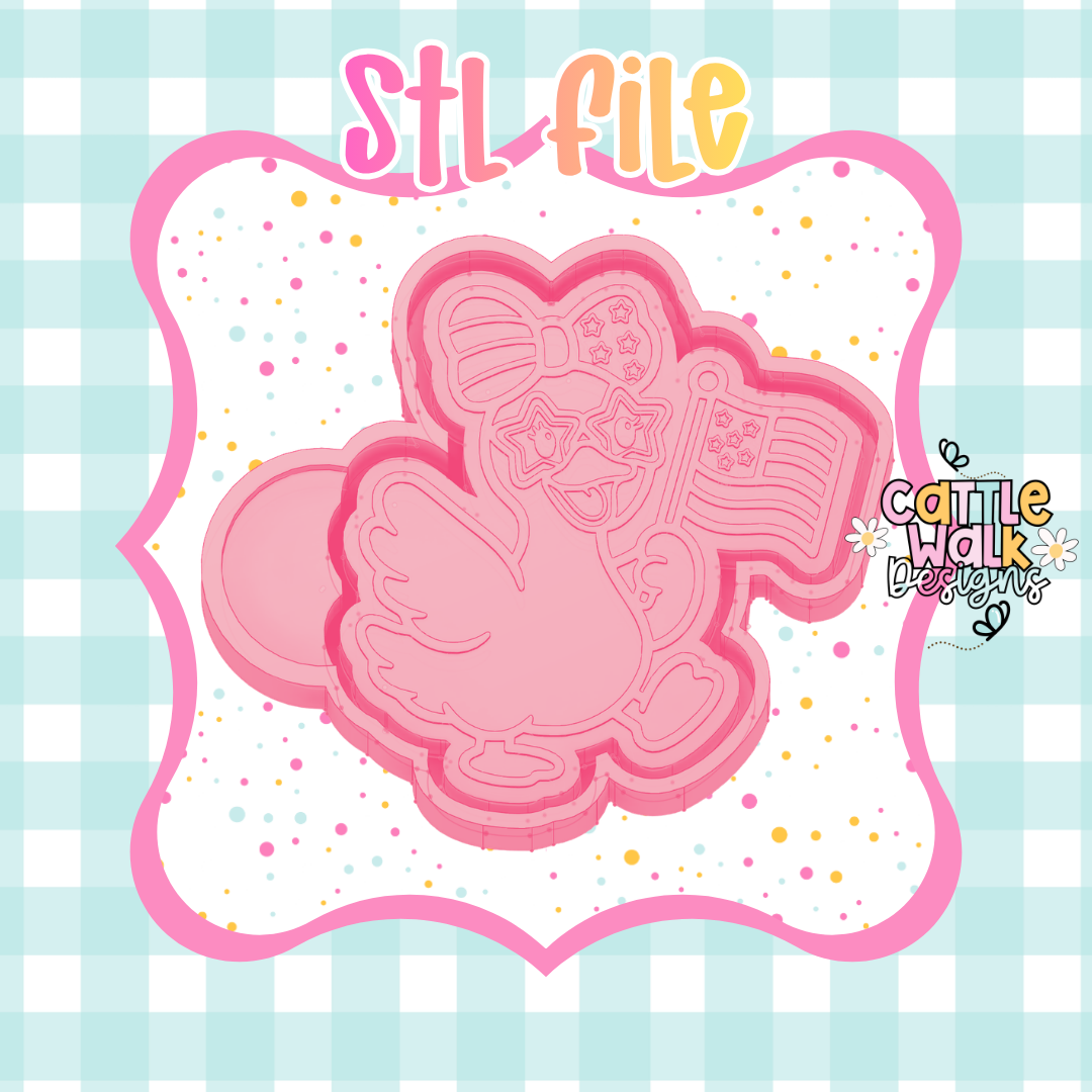 Patriotic Goose STL File | Freshie Mold Cutter | CWD-Style Thick Bold Outline | 4th of July Freshie STL