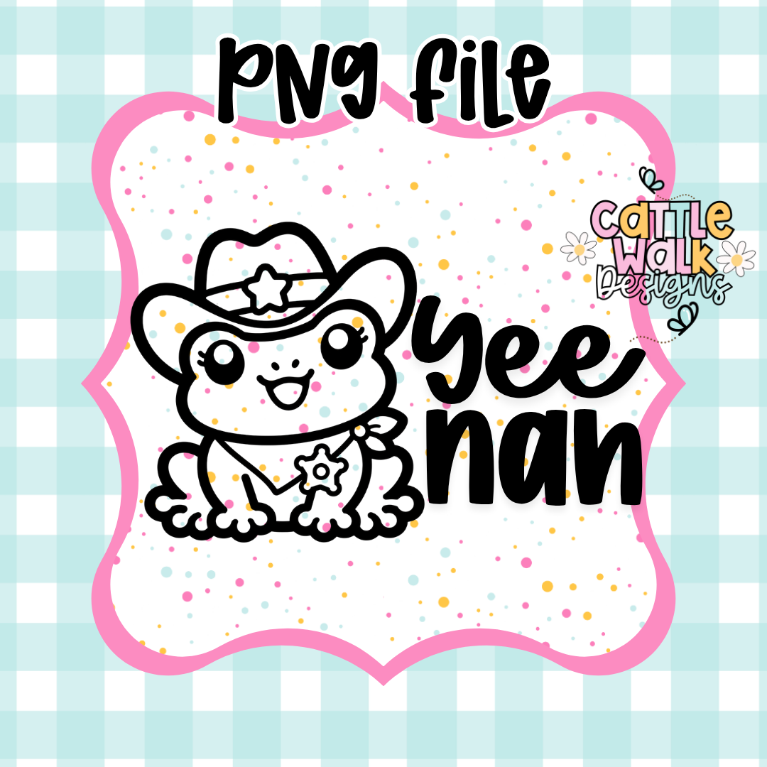 Yee Nah Frog PNG | Cute Cowgirl Frog PNG | Funny Western Kawaii Design