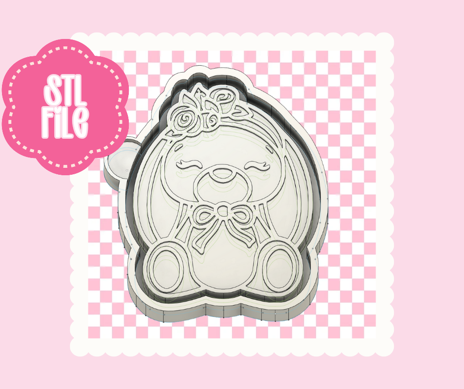 Bow Bunny Freshie Mold STL File | Cute Bunny Freshie Cutter for 3D Printing
