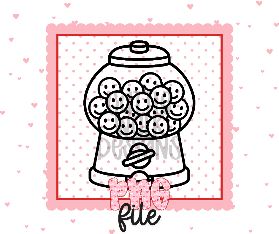 Smiley Gumball Machine Outline PNG – Freshie & Craft Design