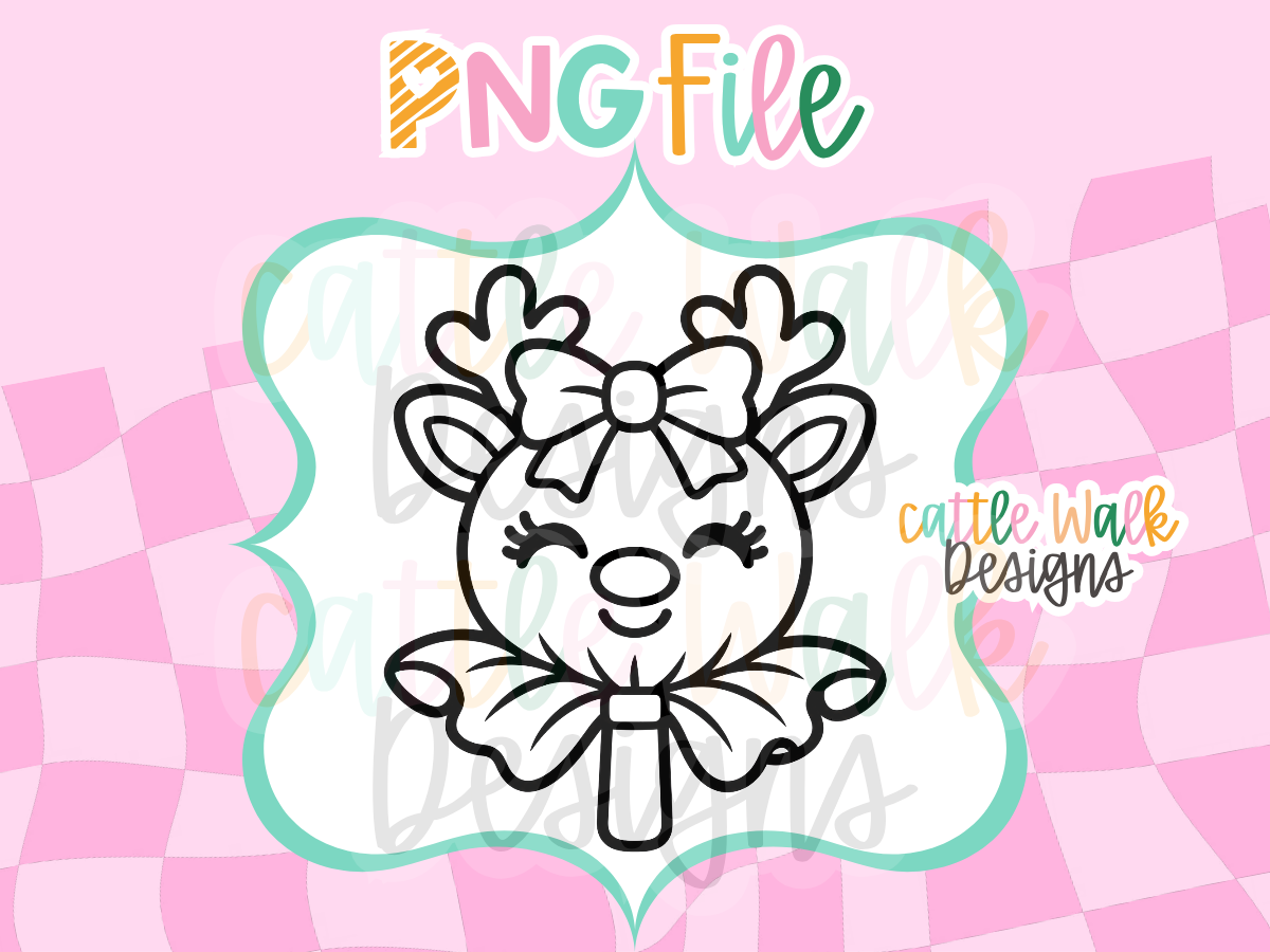 Reindeer Lollipop PNG | Christmas Freshie Design | Cute Reindeer PNG