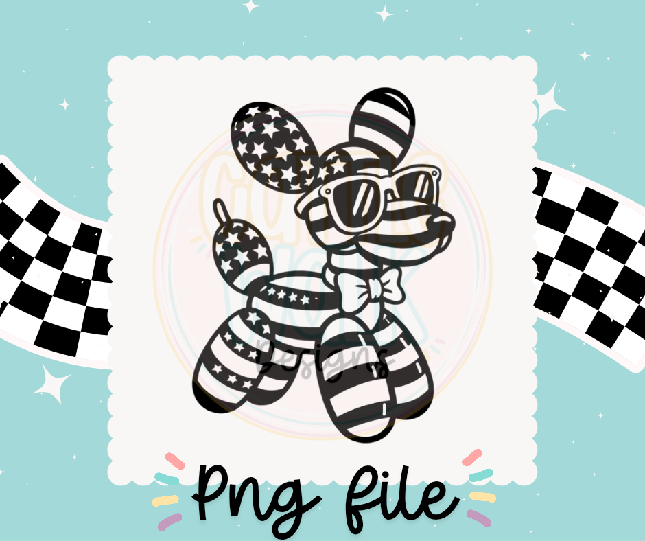 Patriotic Balloon Dog PNG | USA Balloon Animal PNG | 4th of July Craft Design | Digital Download
