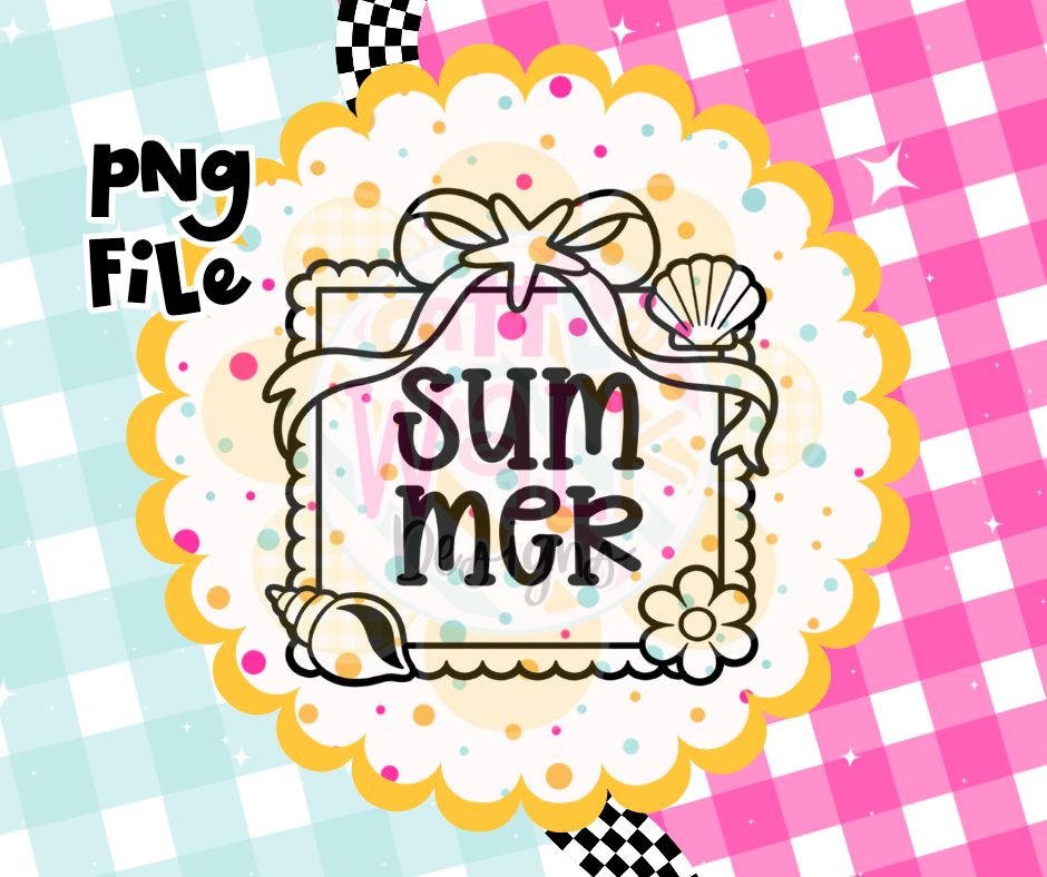Summer PNG | Coastal Frame Summer Design | Cute Beach Summer PNG | Digital Download