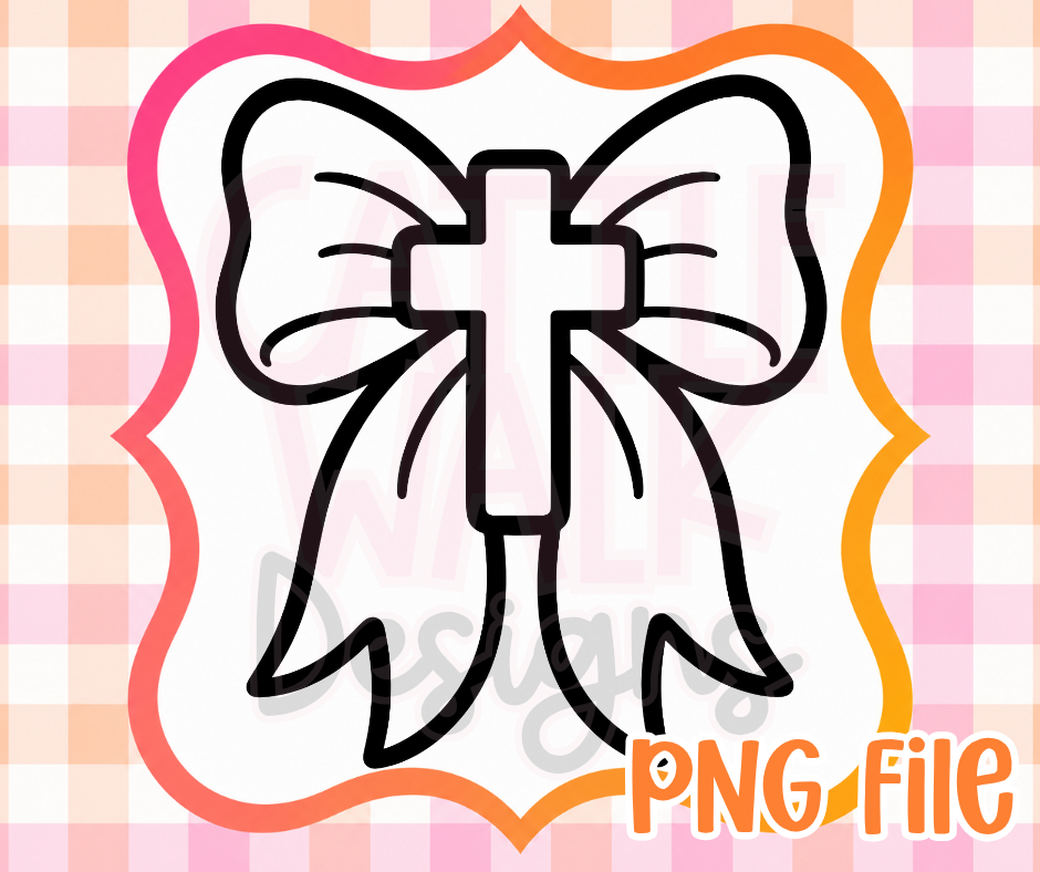 Christian Cross Bow PNG | Faith-Inspired Digital Download for Freshies & Crafts