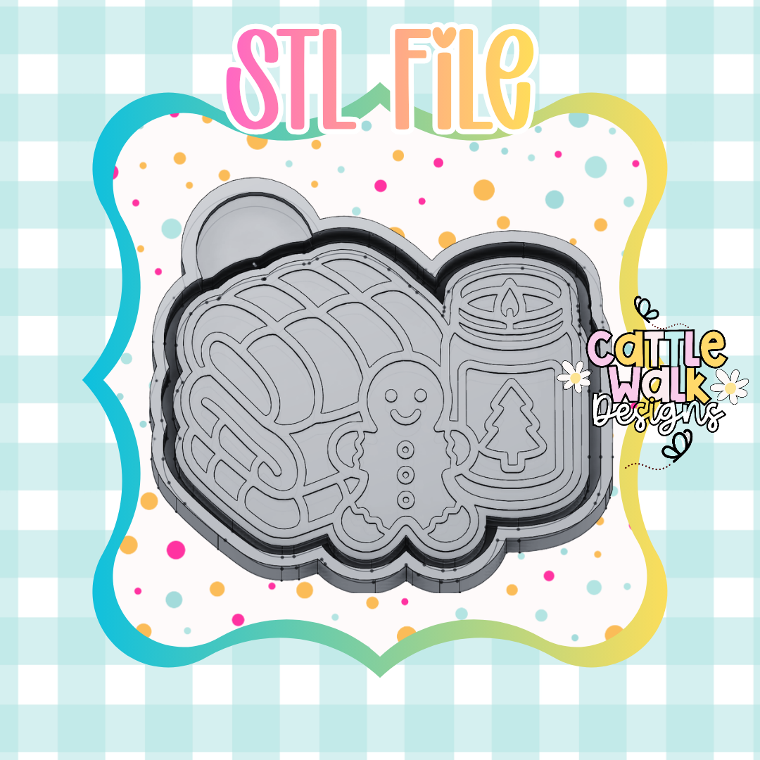 Cozy Christmas Blanket & Lantern STL File | 3D Printable Mold Housing | Holiday Freshie Mold STL | Digital Download