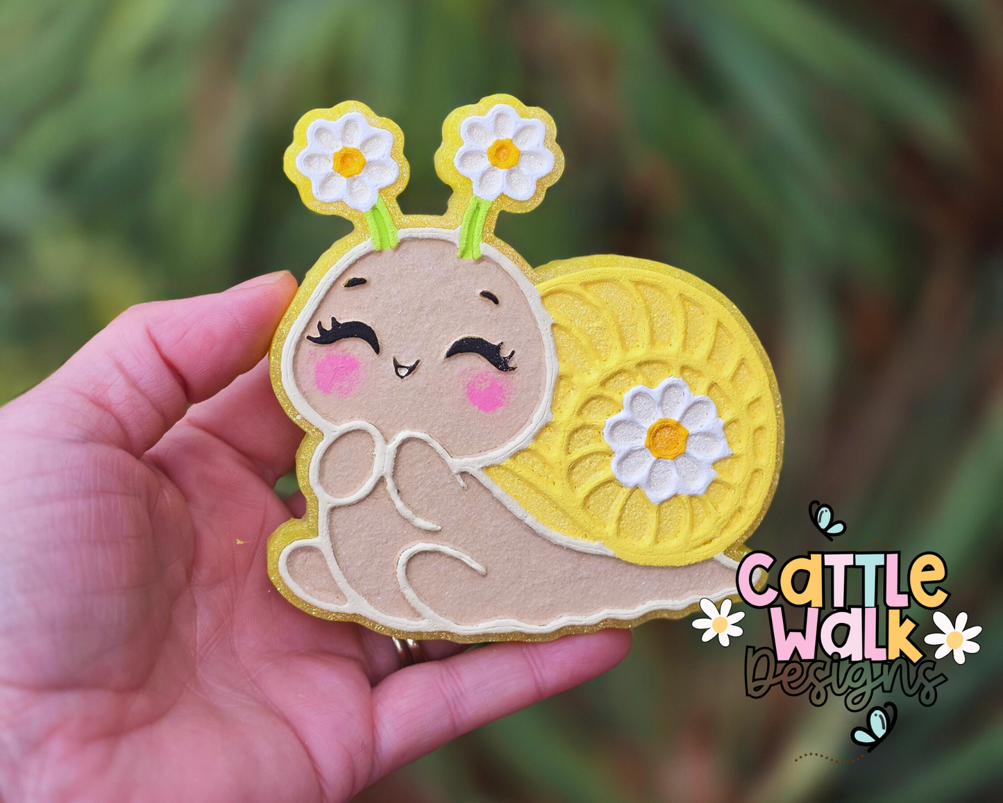 Cute Daisy Snail Freshie – Spring Car Freshie – Pearberry Scent