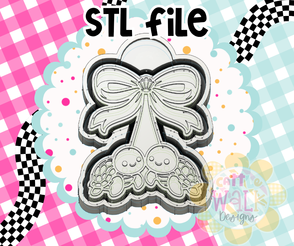 Bow Tie Turtle STL File | Cute Coastal Freshie Mold Design
