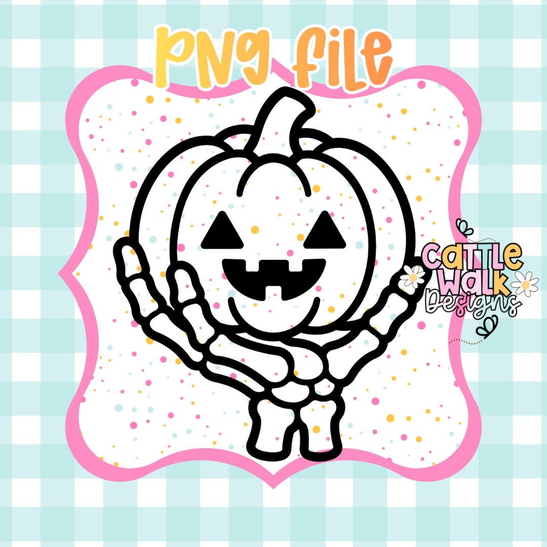 Skeleton Hand Pumpkin PNG File