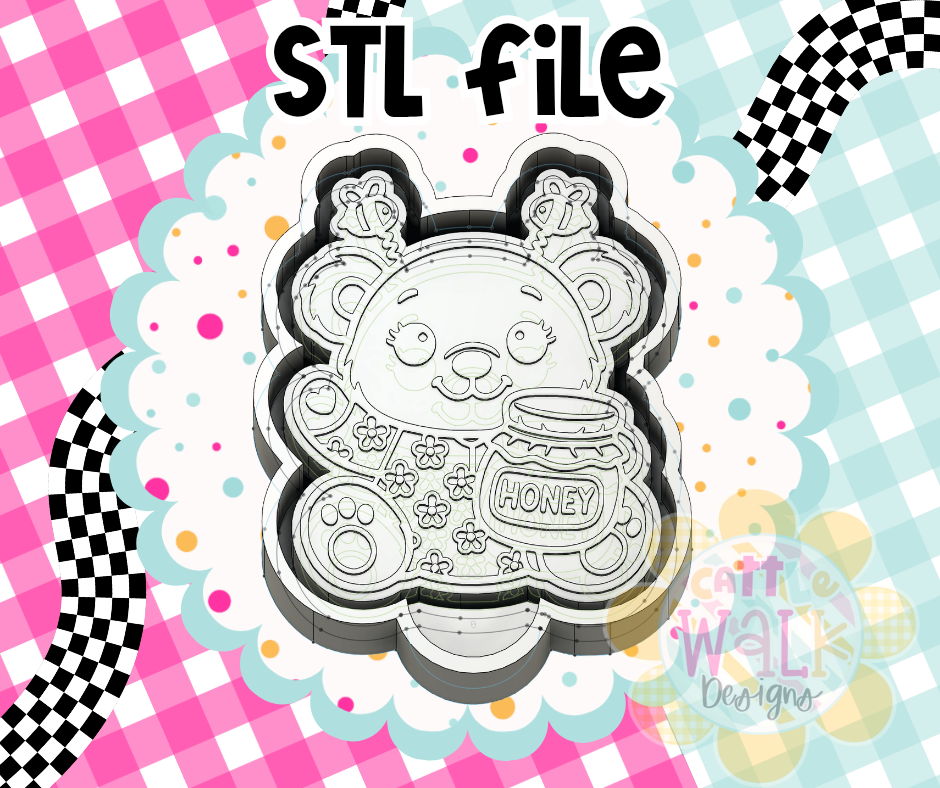 Honey Bear STL File | Cute Bear Freshie Mold Design