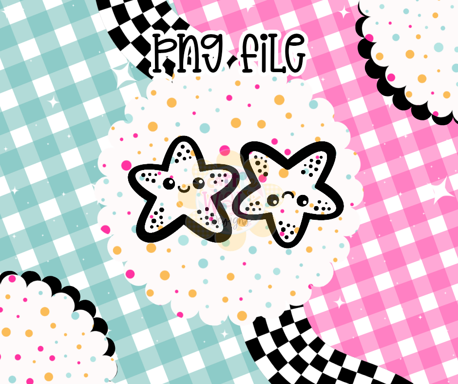 Smiley Starfish Vent Clip PNG | Summer Freshie Vent Clip Digital Design | Coastal PNG