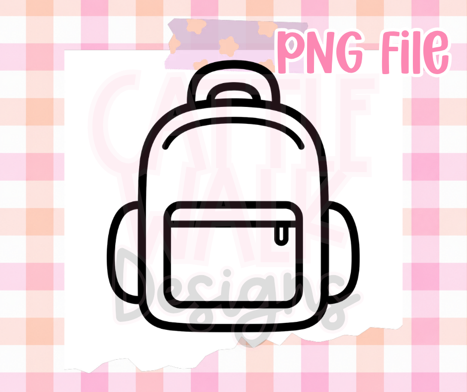 Backpack PNG | School Backpack PNG | Back to School Digital Download