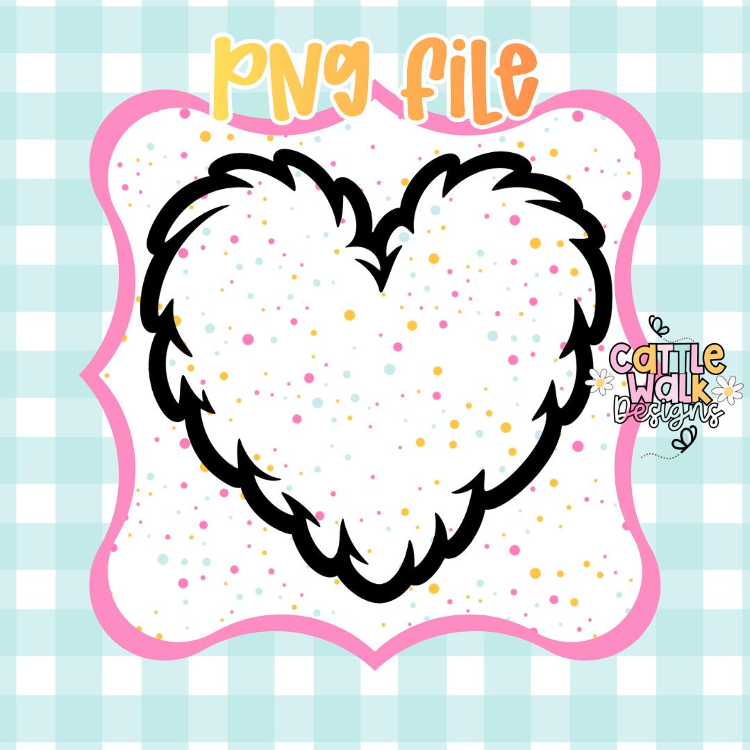 Fluffy Heart PNG | Faux Fur Heart Digital Download | Commercial Use