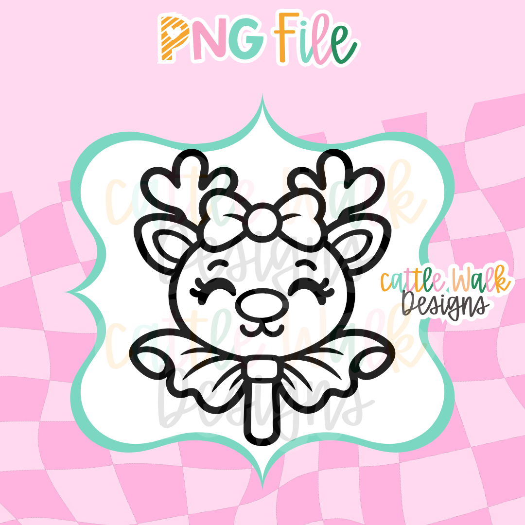 Reindeer Lollipop PNG | Christmas Reindeer Freshie Design