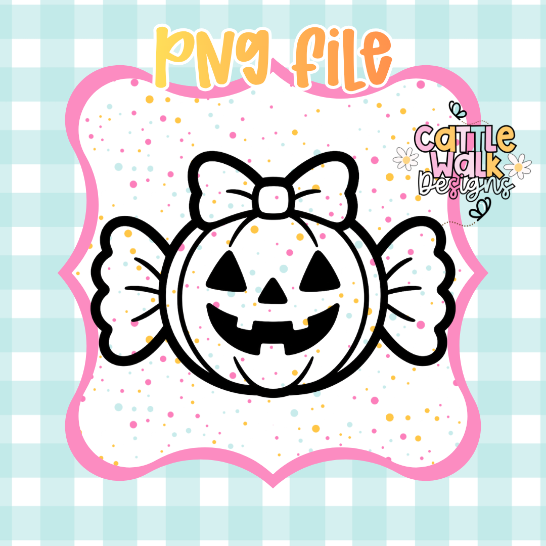 Pumpkin Candy PNG | Cute Halloween Candy Digital Download | Jack O' Lantern Sublimation Design