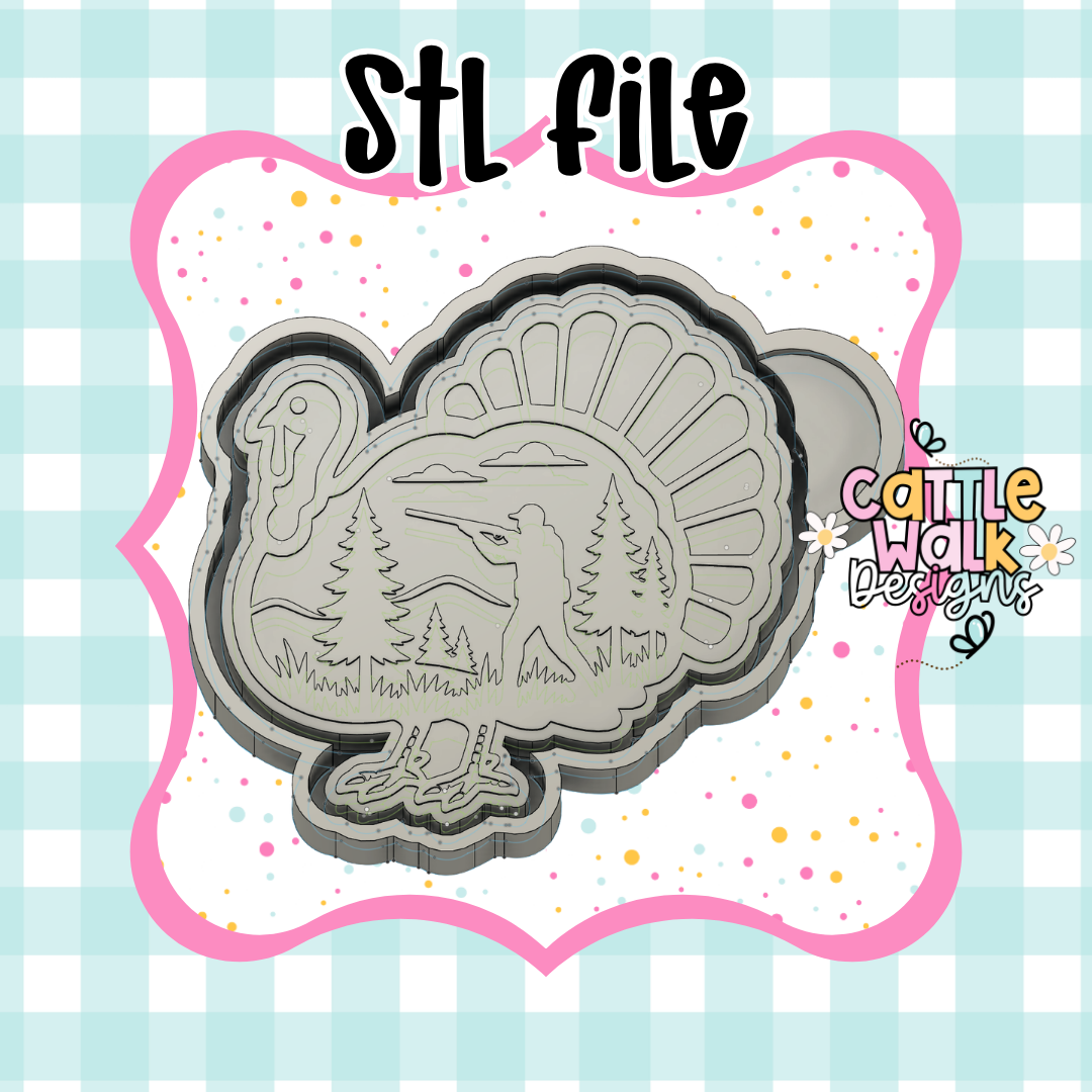 Turkey Hunting STL Freshie Mold File