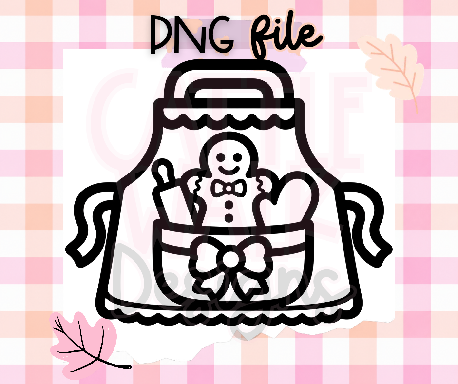 Gingerbread Baking Apron PNG | Christmas Baker Digital Download