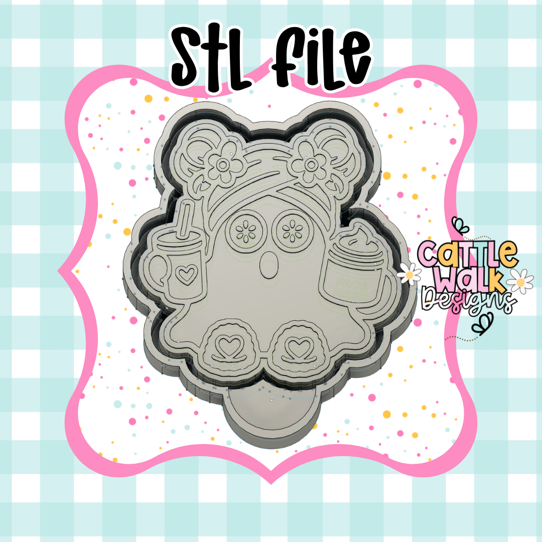 Spa Day Ghost STL | Cute Freshie Mold