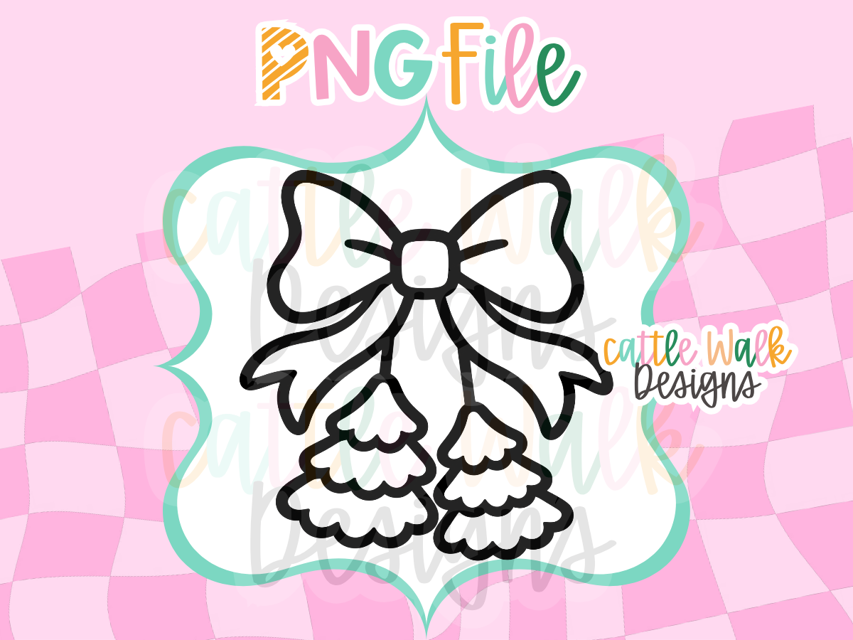 Christmas Tree Bow PNG | Hanging Christmas Trees Freshie Design | Holiday PNG