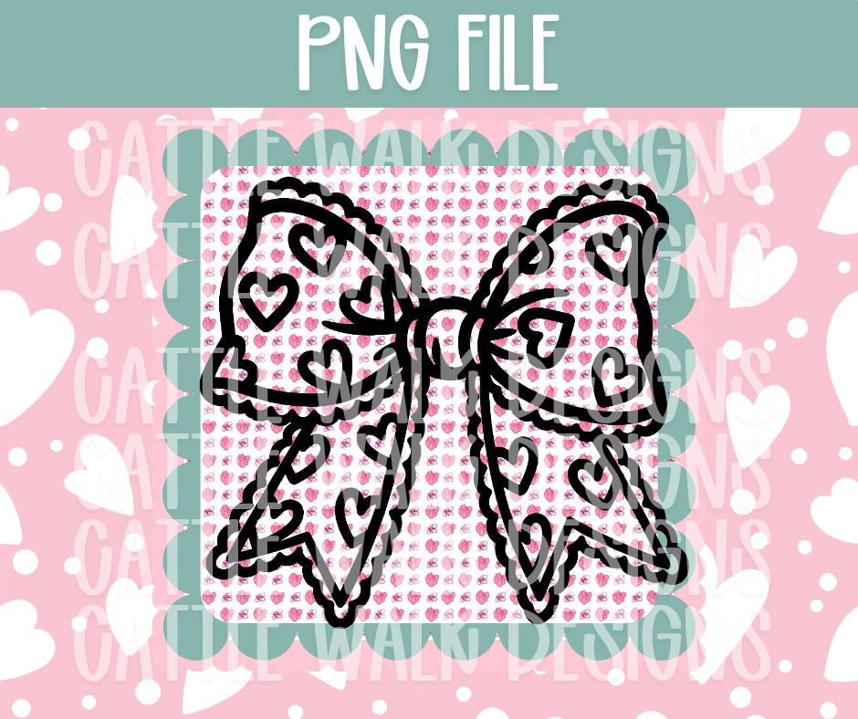 Heart Lace Bow PNG โ Retro Coquette Valentine Clipart for Freshies, Crafts & Sublimation