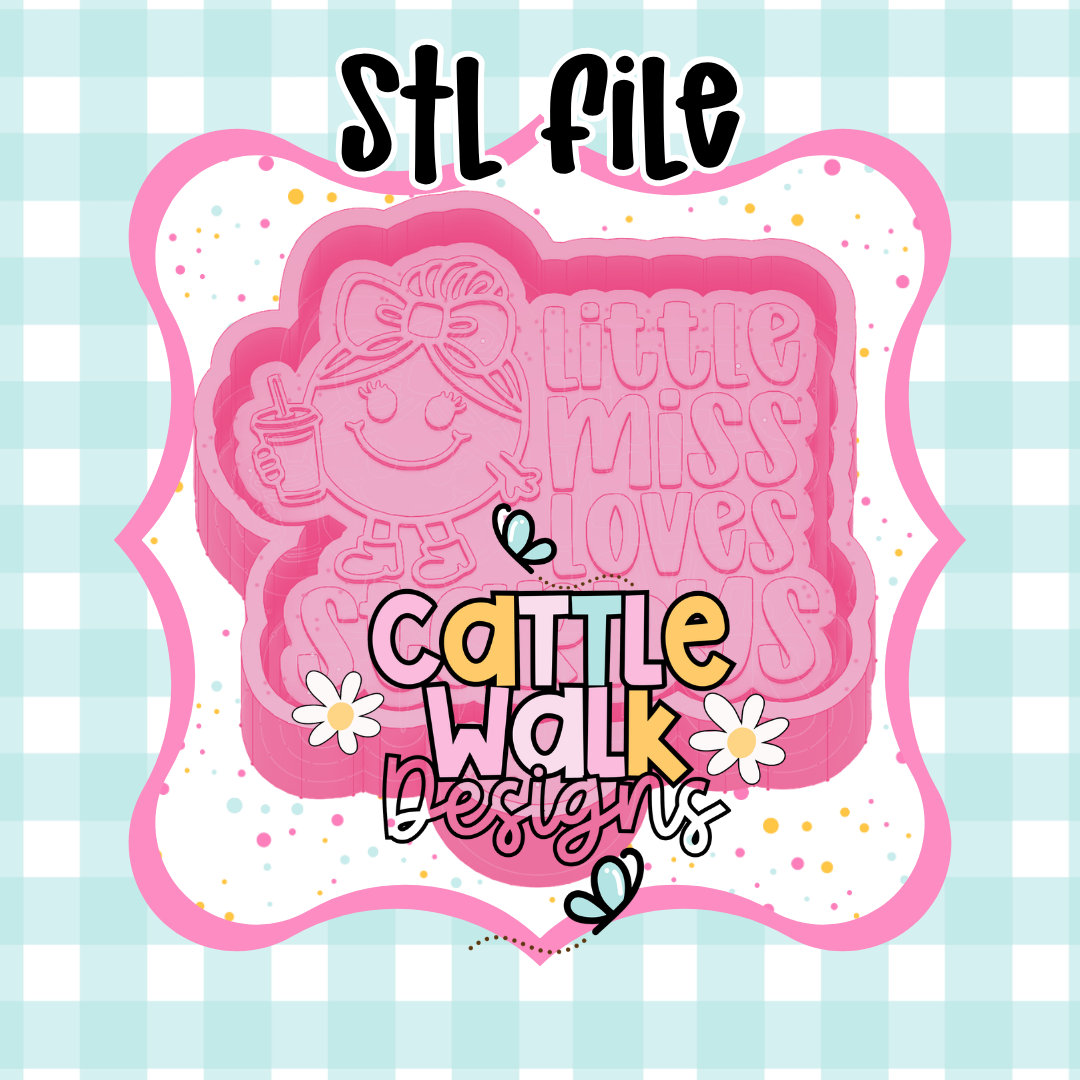 Little Miss Loves Stars STL File | Cute Star Lover Freshie Mold | Kawaii Cosmic STL | 3D Print File