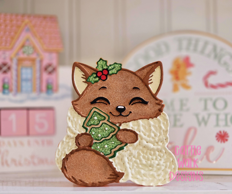 Cozy Fox with Christmas Tree Freshie