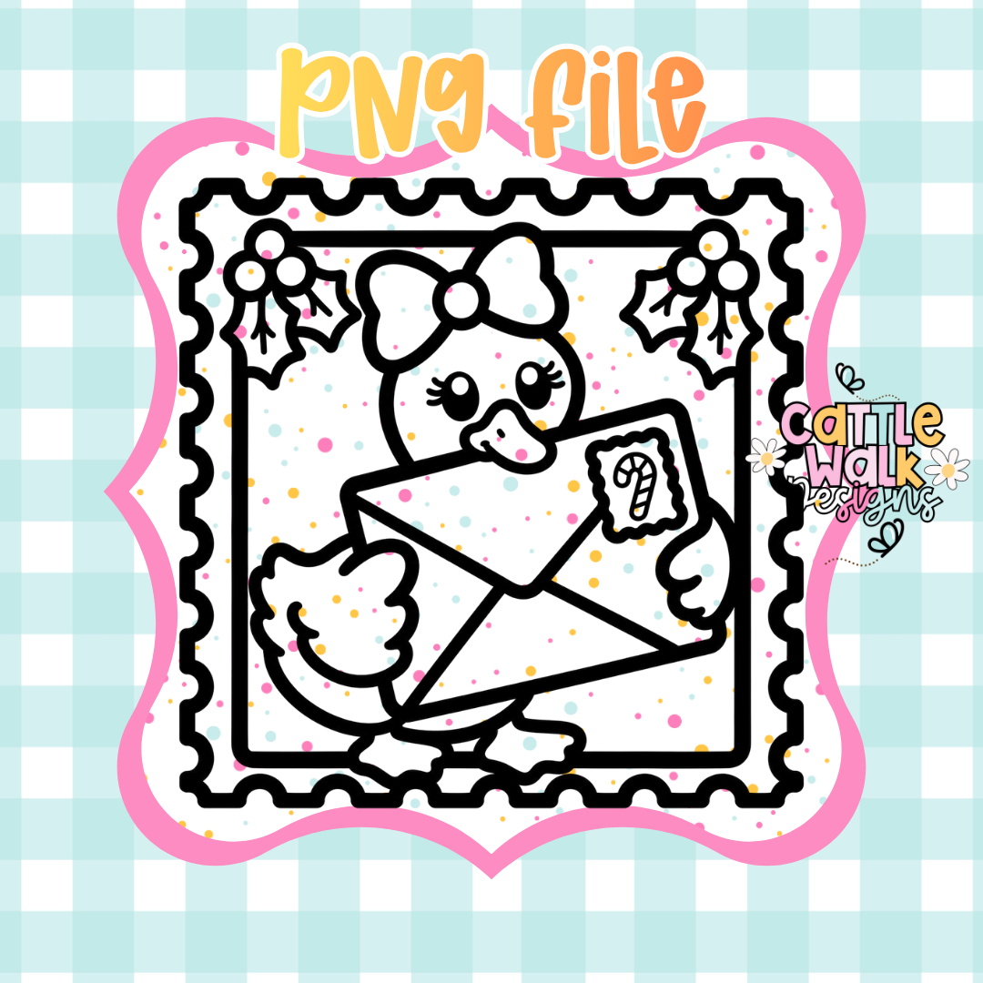Christmas Mail Duck Stamp PNG | Holiday Duck PNG | Letter to Santa PNG | Christmas Postage Stamp PNG | Digital Download