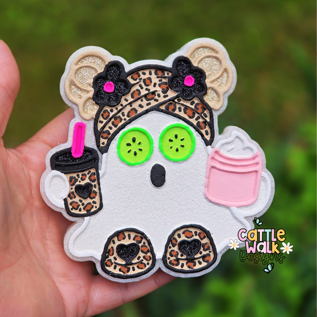 Leopard Spa Ghost Freshie | Aloha Vanilla Scented Car Freshener