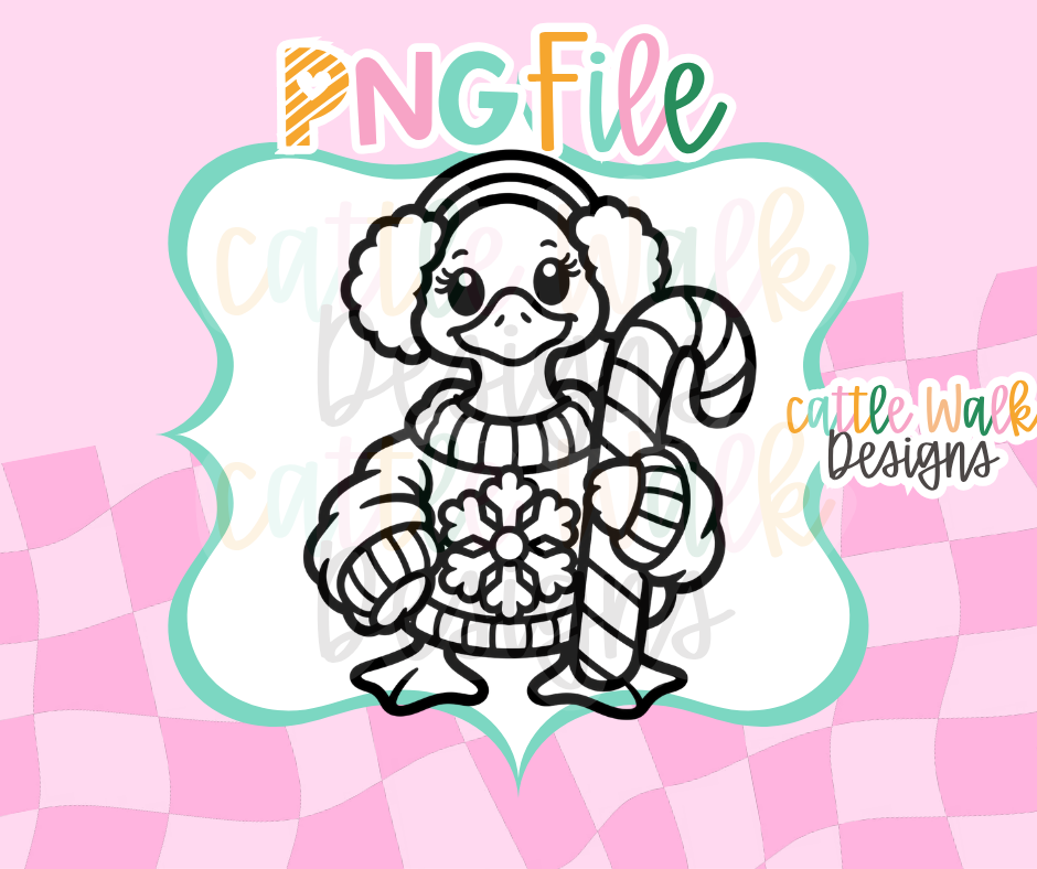 Christmas Goose with Candy Cane PNG | Winter Goose Digital Download