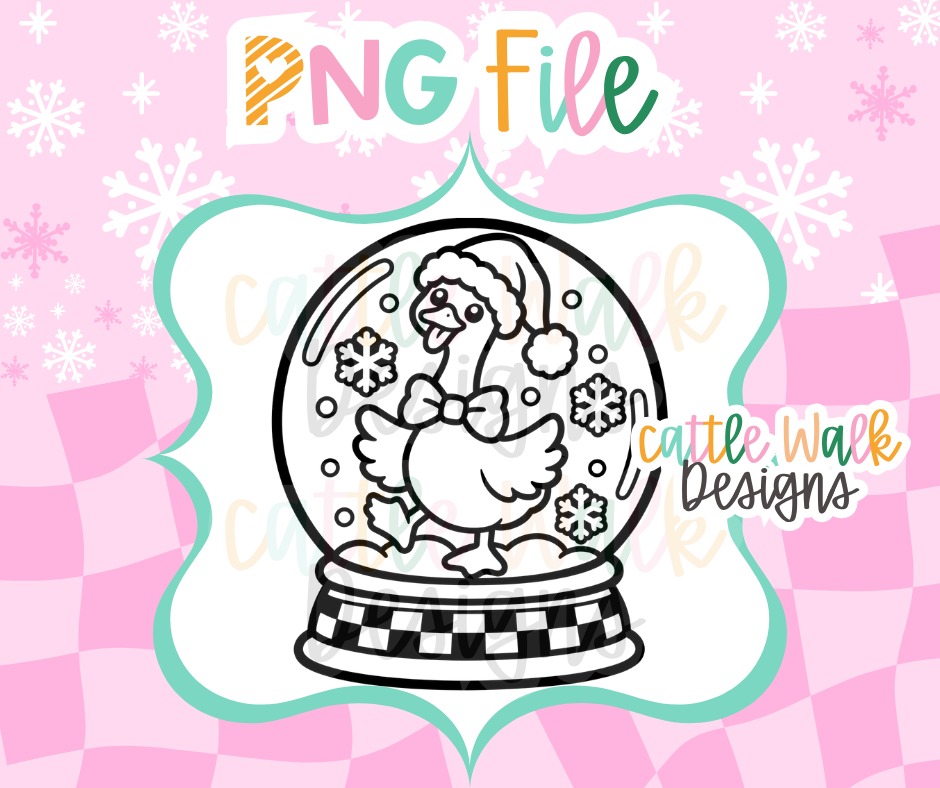 Christmas Goose Snow Globe PNG | Santa Goose PNG | Farmhouse Christmas Freshie Design | Holiday Mold PNG | Digital Download