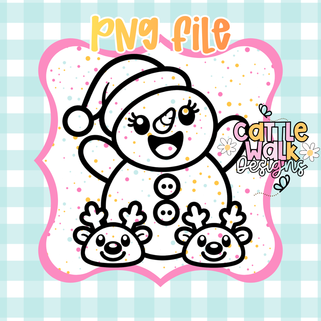 Cute Snowman with Reindeer Slippers PNG | Christmas Winter Sublimation Design | Digital Download