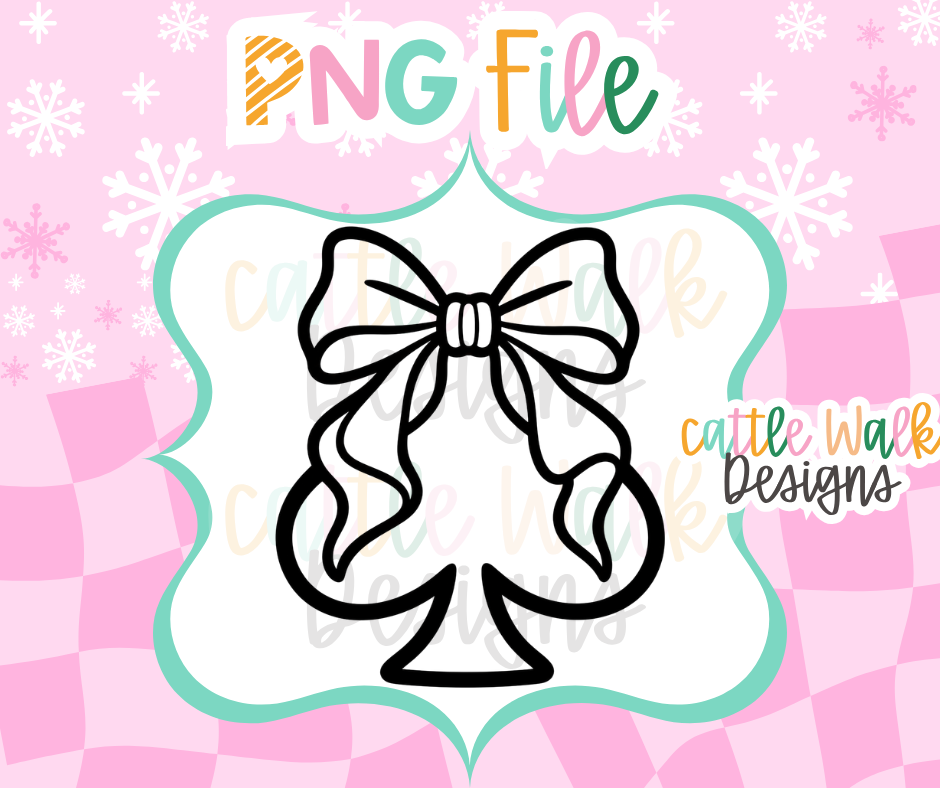 Spade with Bow PNG | Girly Playing Card Suit PNG | Lucky Spade Freshie Design | Freshie Mold PNG | Digital Download