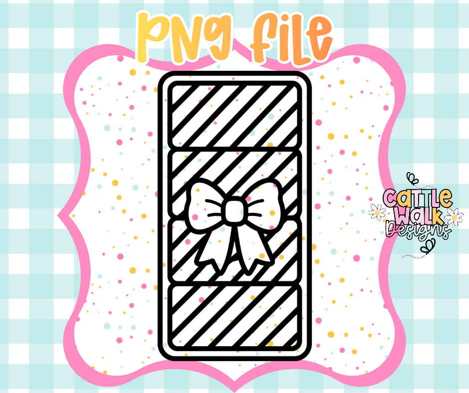 Candy Cane Stripes with Bow PNG | Christmas Wax Melt Design | Commercial Use Digital Download