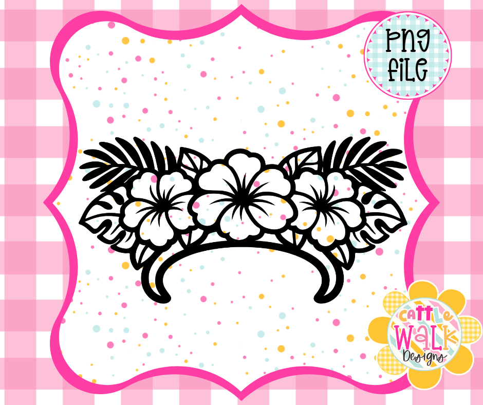 Tropical Flower Headband PNG | Hibiscus Flower Headband Sublimation Design | Tropical Vacation Headband Clipart | Summer PNG | Instant Download
