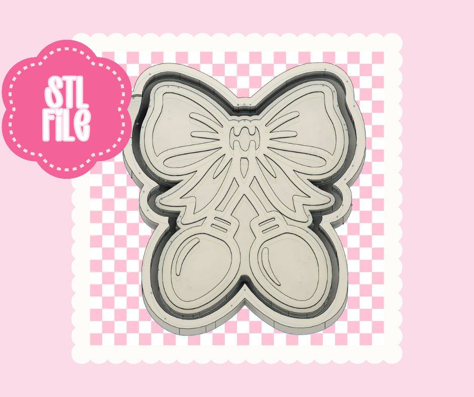 Coquette Bow Freshie Mold STL File | Double Bow 3D Print Mold for Freshies