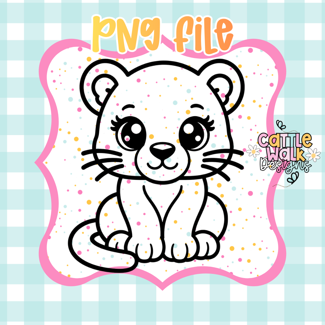 Paint Your Own Big Cat Cub PNG | Blank Leopard Cub PNG | Custom Animal Print PNG | Freshie Painter's PNG | Digital Download